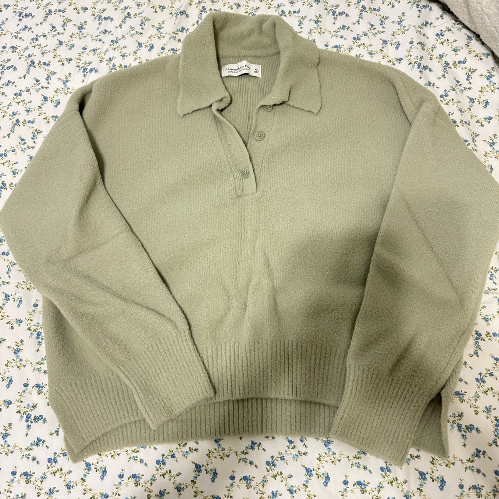 Olive Green Collared Sweater